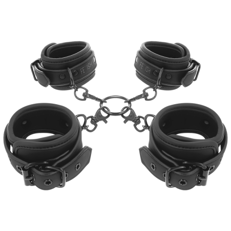 FETISH SUBMISSIVE SET ESPOSAS MANOS Y TOBILLOS CON FORRO DE NOPRENO