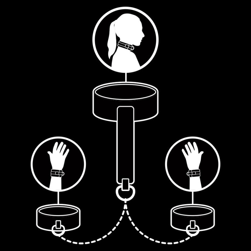 FETISH SUBMISSIVE COLLAR Y ESPOSAS CUERO VEGANO...