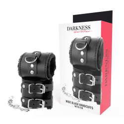 DARKNESS  ESPOSAS CUERO CON FORRO AJUSTABLES NEGRO 2
