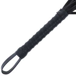 DARKNESS LÁTIGO BONDAGE NEGRO CON MANGO DE PIEL 2