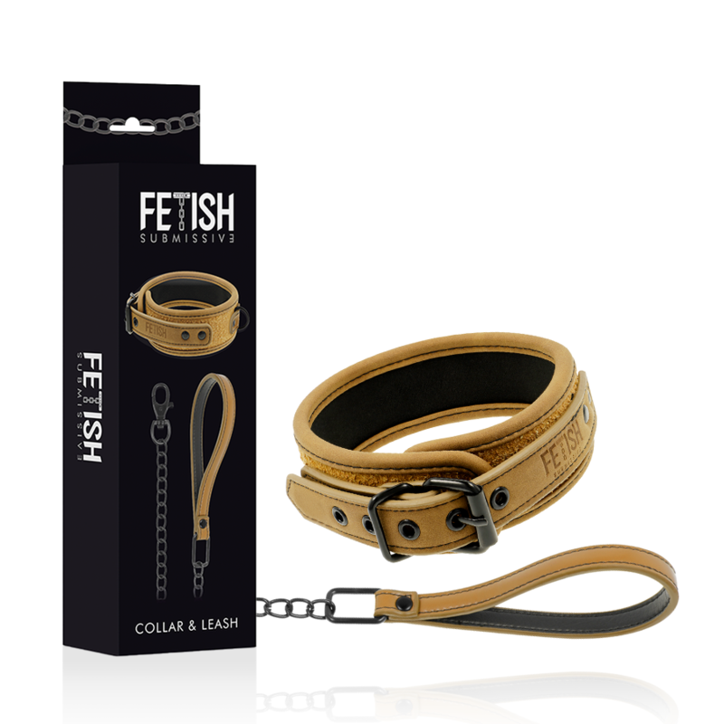 FETISH SUBMISSIVE ORIGEN COLLAR CON CADENA CON...