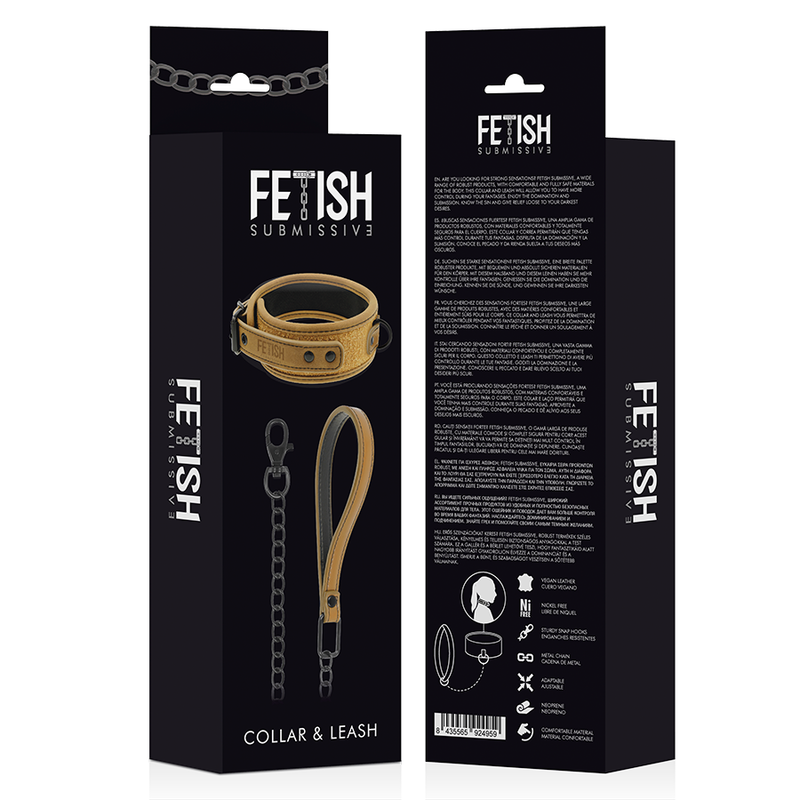 FETISH SUBMISSIVE ORIGEN COLLAR CON CADENA CON...
