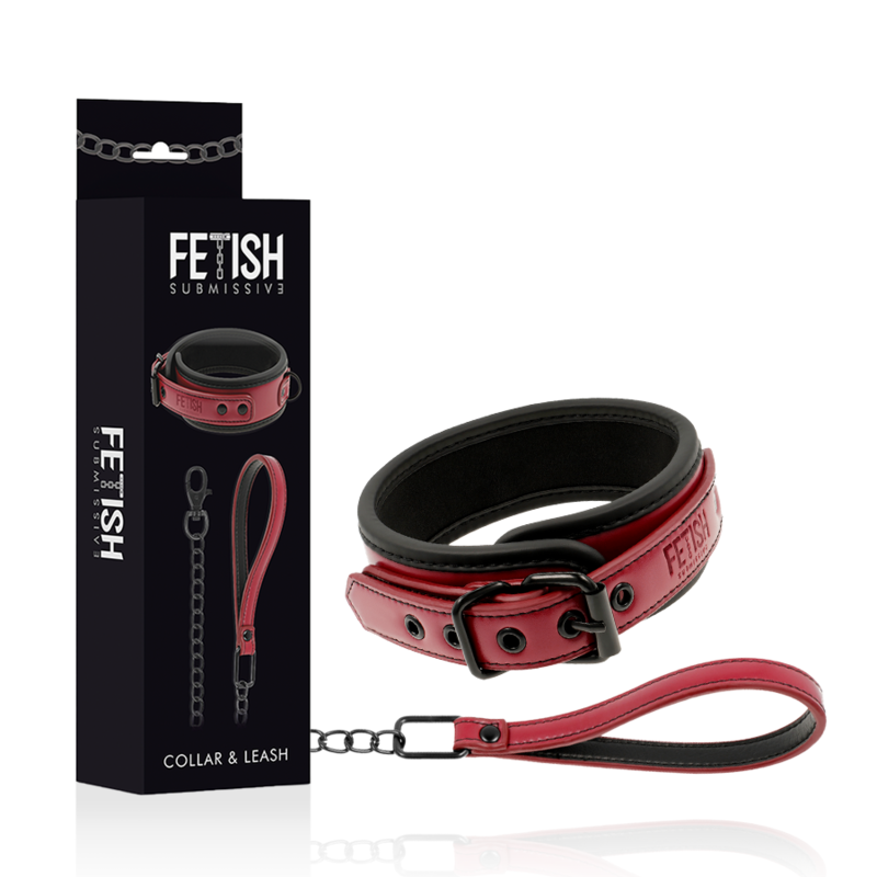 FETISH SUBMISSIVE DARK ROOM COLLAR CON CADENA...