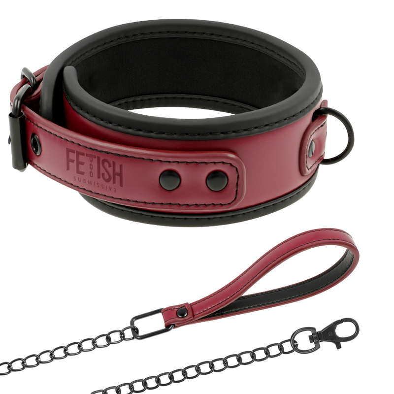 FETISH SUBMISSIVE DARK ROOM COLLAR CON CADENA...