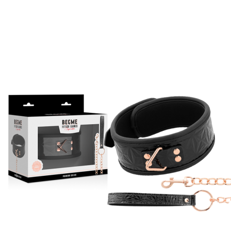 BEGME - BLACK EDITION COLLAR CUERO VEGANO CON FORRO DE NEOPRENO