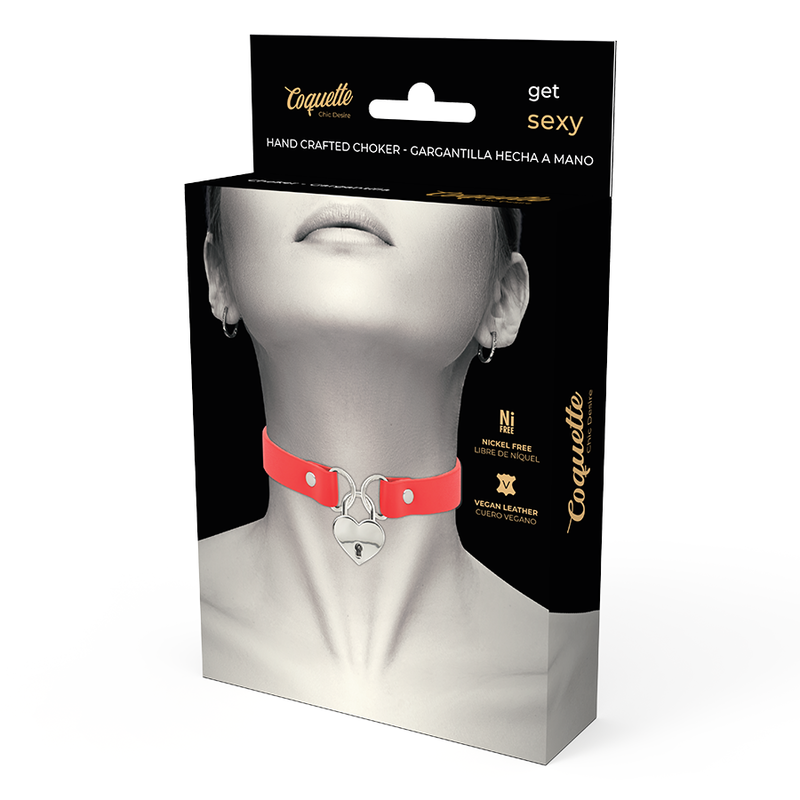 COQUETTE CHIC DESIRE COLLAR CUERO VEGANO ROJO...