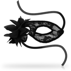 OHMAMA MASKS ANTIFAZ CON ENCAJES Y FLOR - NEGRO 2