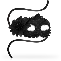 OHMAMA MASKS ANTIZAZ ESTILO VENECIANO FLOR LATERAL -  NEGRA 2