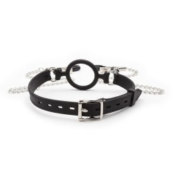 OHMAMA FETISH MORDAZA DE ANILLA CON CADENAS Y PINZAS PEZONES 2