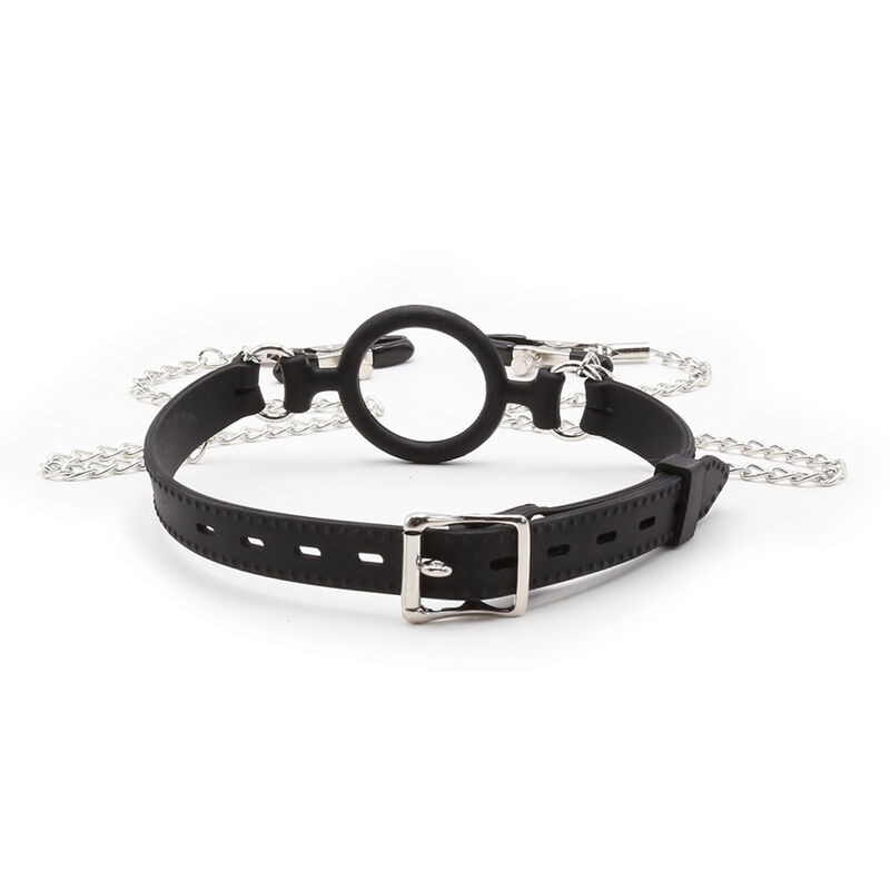 OHMAMA FETISH MORDAZA DE ANILLA CON CADENAS Y...