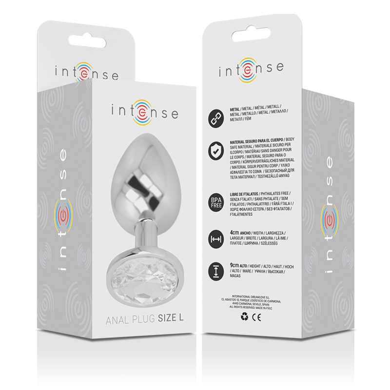 INTENSE - PLUG ANAL METAL ALUMINIO CON CRISTAL...