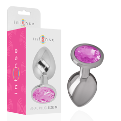 INTENSE - PLUG ANAL METAL ALUMINIO CON CRISTAL ROSA TALLA M 2