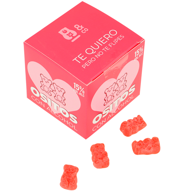 OSITOS DE GOMINOLA CON ALCOHOL - GINEBRA Y FRESAS