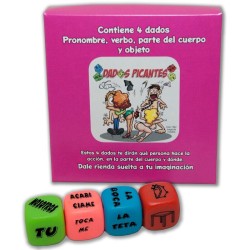 DIABLO PICANTE - JUEGO 4 DADOS PRONOMBRE, VERBO, PARTE...