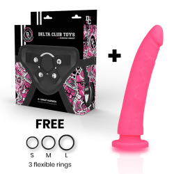 DELTA CLUB - TOYS HARNESS + DONG PINK SILICONE 17 CM -O-... 2