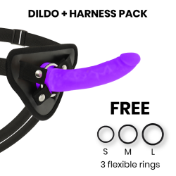 DELTA CLUB - TOYS HARNESS + DONG PURPLE SILICONE 17 CM...