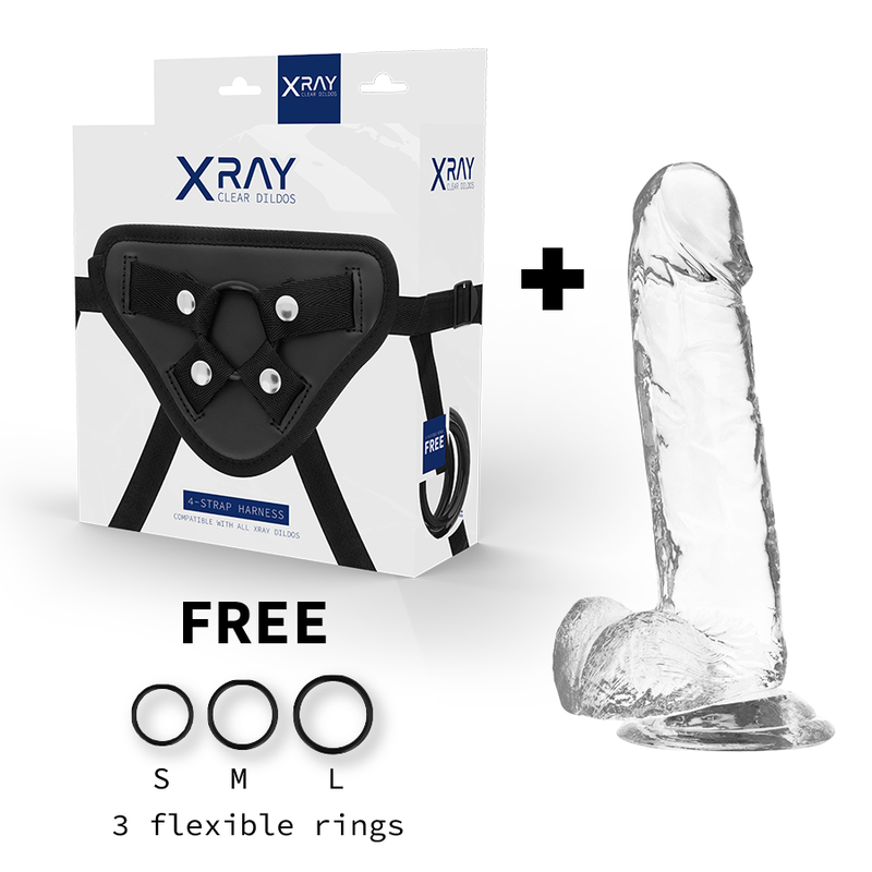 X RAY - ARNÉS + DILDO REALISTA TRANSPARENTE 20...