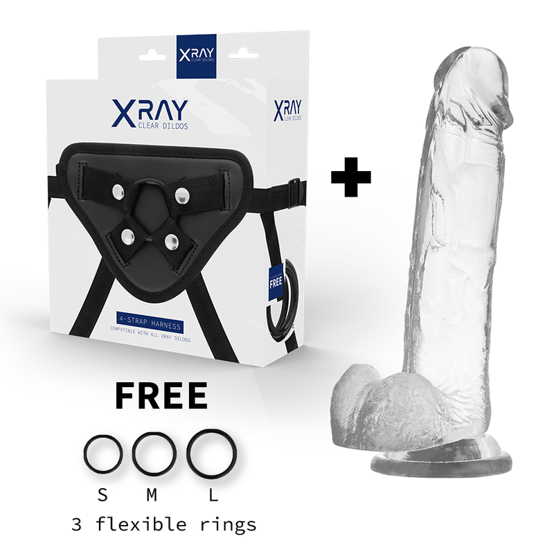 X RAY - ARNÉS + DILDO REALISTA TRANSPARENTE 22...