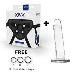 X RAY - ARNÉS + DILDO TRANSPARENTE 18 CM -O- 4 CM 2