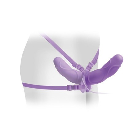 FETISH FANTASY ELITE - DOUBLE ARNÉS DOBLE VIBRADOR LILA 11.5CM