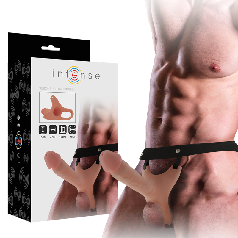 INTENSE - HOLLOW HARNESS WITH SILICONE DILDO 16...