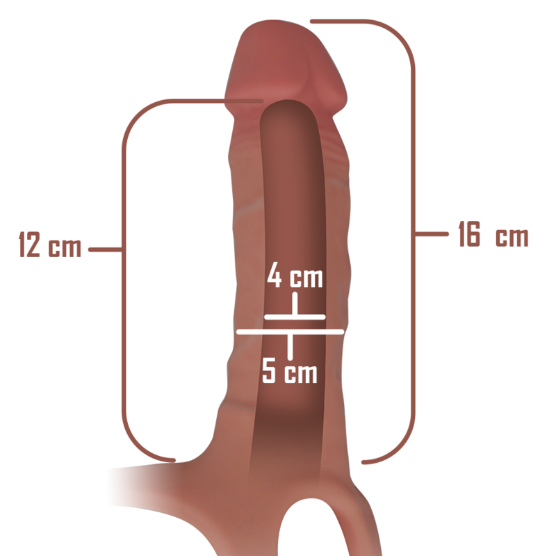 INTENSE - HOLLOW HARNESS WITH SILICONE DILDO 16...
