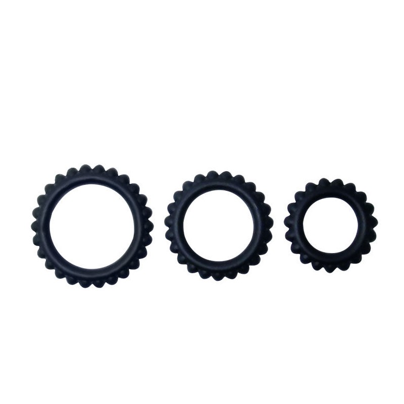 BAILE - TITAN SET 3PCS COCK RING BLACK 2.8 +...