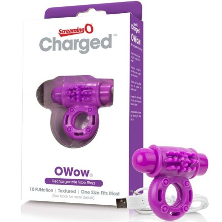 SCREAMING O - ANILLO VIBRADOR WOW RECARGABLE LILA
