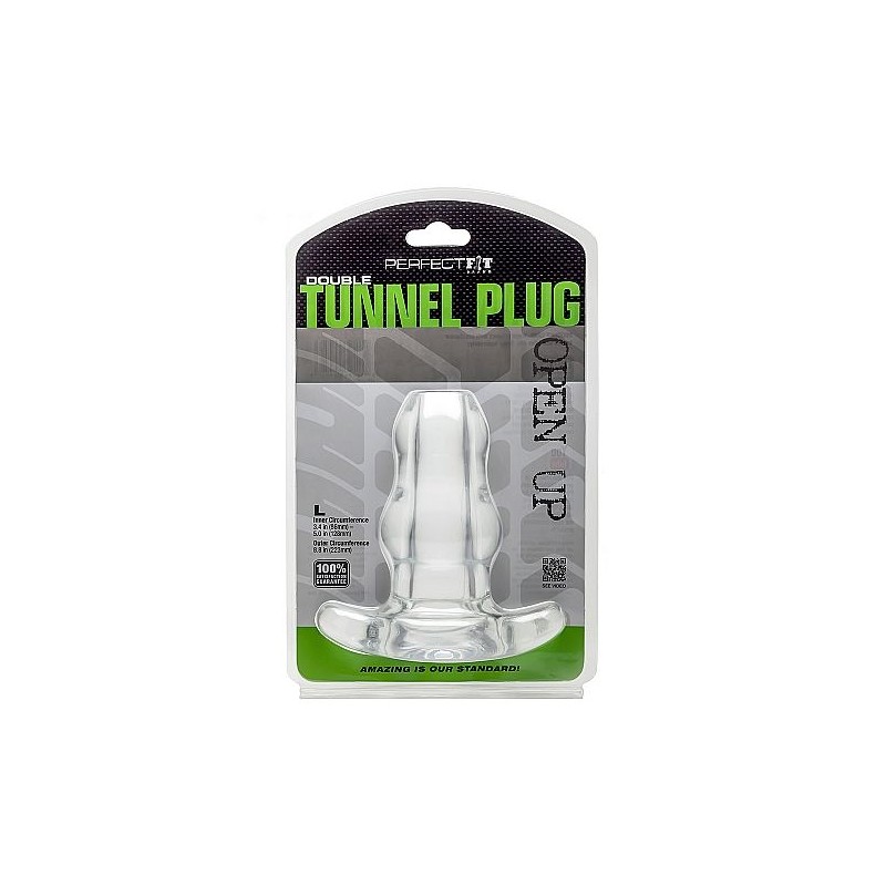 PERFECT FIT DOUBLE TUNNEL PLUG XL - TRANSPARENTE