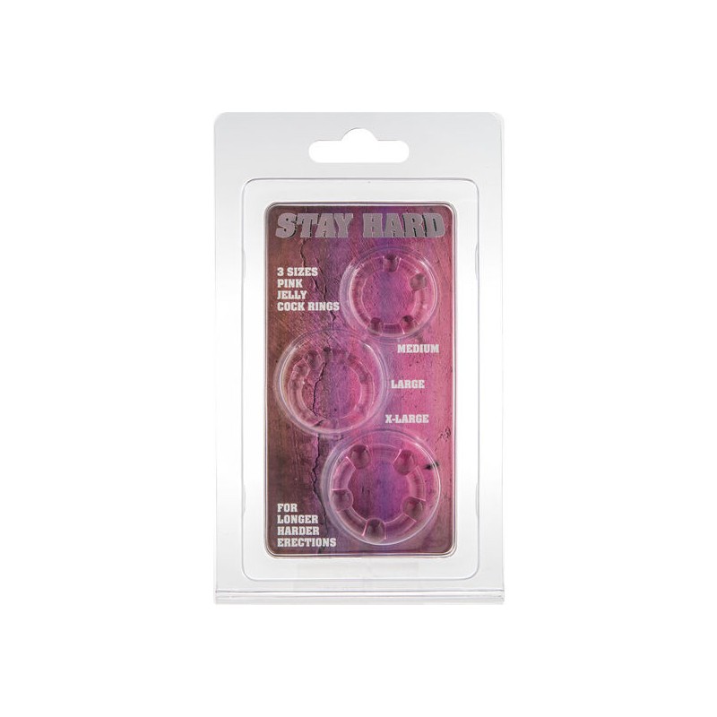 SEVEN CREATIONS - SET OF THREE PINK PENIS RINGS