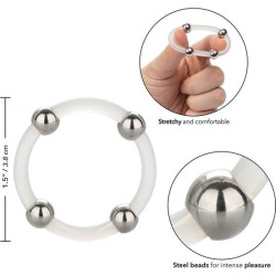 CALEXOTICS - STEEL BEADED SILICONE RING L 2