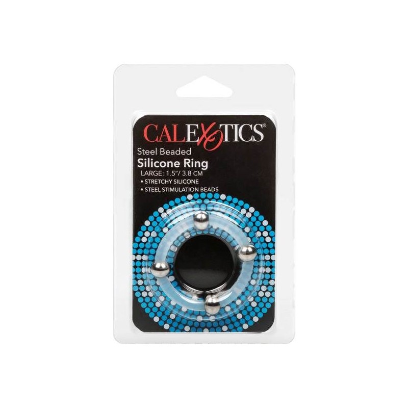 CALEXOTICS - STEEL BEADED SILICONE RING L