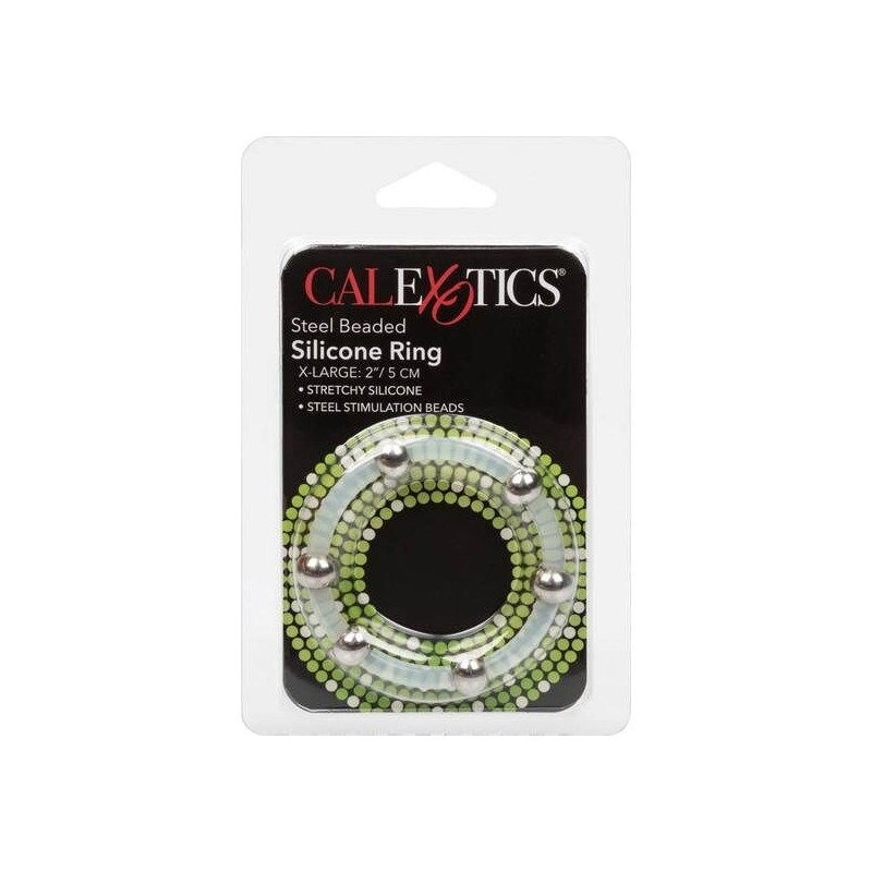 CALEXOTICS - STEEL BEADED SILICONE RING XL