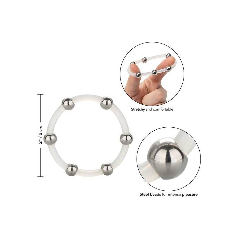 CALEXOTICS - STEEL BEADED SILICONE RING XL