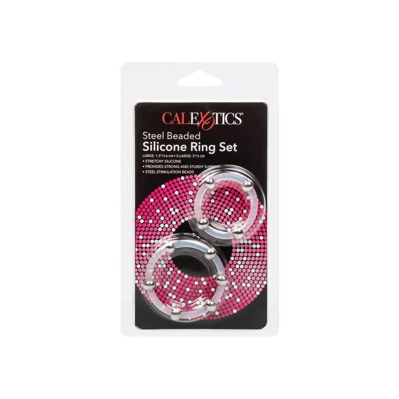 CALEXOTICS - STEEL BEADED SILICONE RING SET