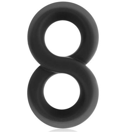 POWERING - SUPER FLEXIBLE Y RESISTENTE ANILLO PENE Y TESTÍCULOS  PR12  NEGRO