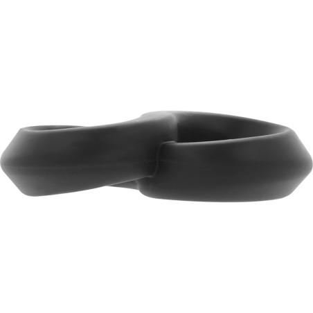 POWERING - SUPER FLEXIBLE Y RESISTENTE ANILLO PENE Y TESTÍCULOS  PR12  NEGRO