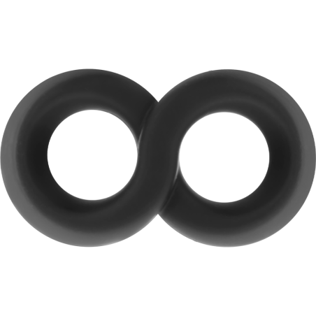 POWERING - SUPER FLEXIBLE Y RESISTENTE ANILLO PENE Y TESTÍCULOS  PR12  NEGRO