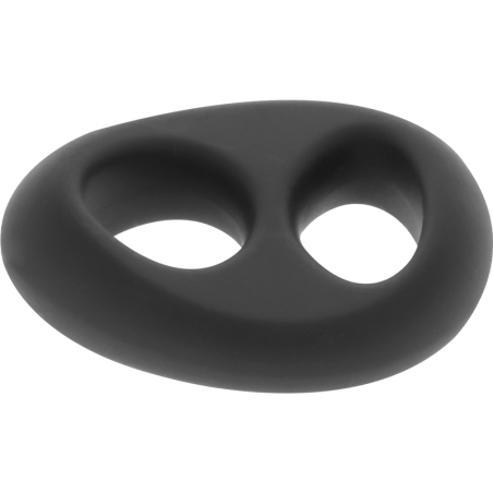 POWERING - SUPER FLEXIBLE Y RESISTENTE ANILLO PENE Y TESTÍCULOS  PR13  NEGRO
