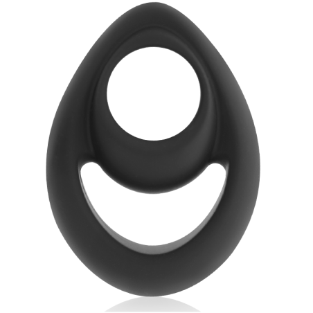 POWERING - SUPER FLEXIBLE Y RESISTENTE ANILLO PENE Y TESTÍCULOS  PR14  NEGRO