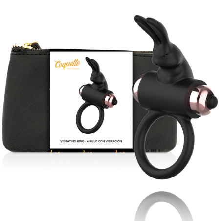 COQUETTE CHIC DESIRE - COCK RING WITH VIBRATOR BLACK/ GOLD