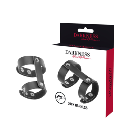 DARKNESS - LEATHER ADJUSTABLE PENIS AND TESTICLE RING 2