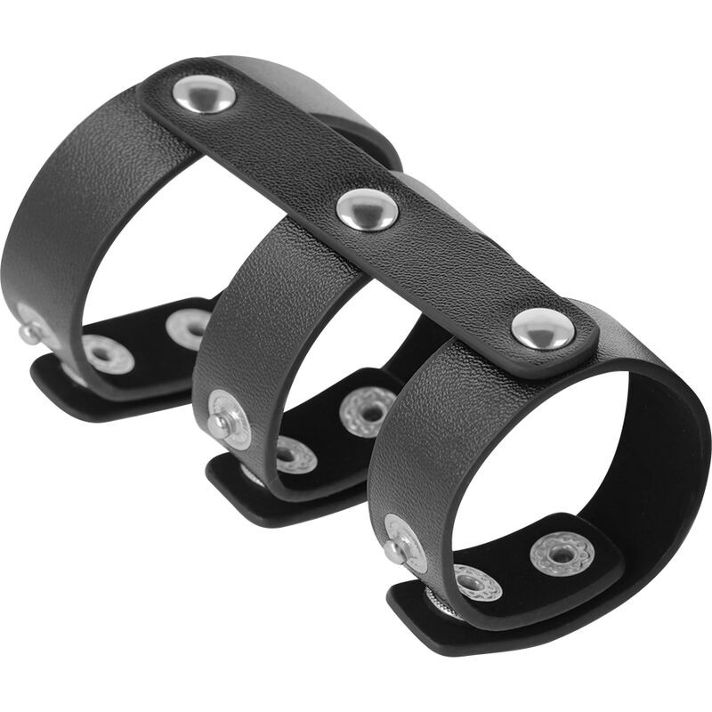 DARKNESS - ADJUSTABLE LEATHER DOUBLE PENIS AND...