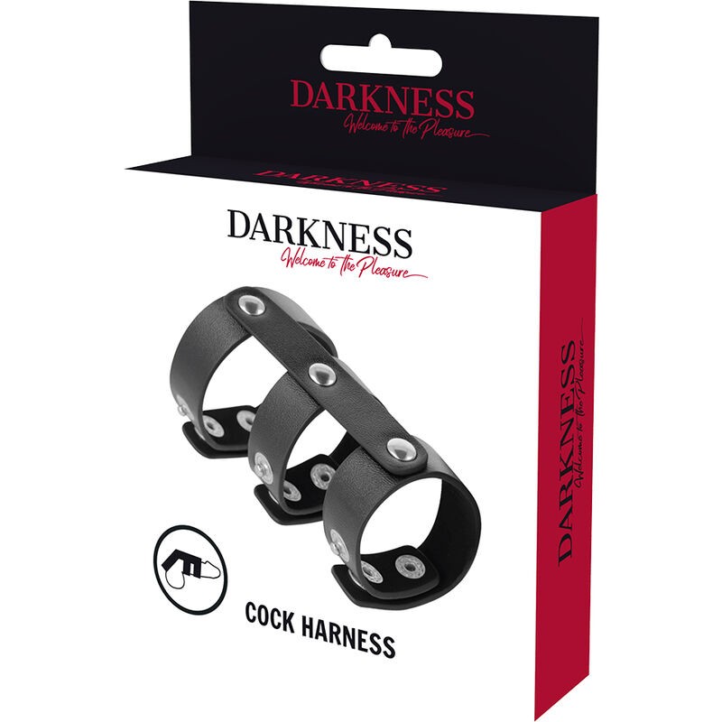 DARKNESS - ADJUSTABLE LEATHER DOUBLE PENIS AND...