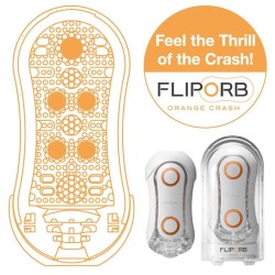 TENGA - FLIP ORB STRONG MASTURBADOR CRASH BLANCO Y NARANJA 2