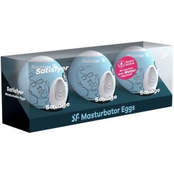 SATISFYER - 3 MASTURBATOR EGGS SAVAGE 2