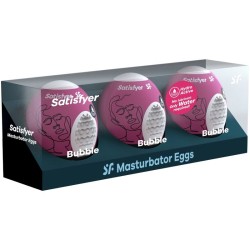 SATISFYER - 3 MASTURBATOR EGGS BUBBLE 2