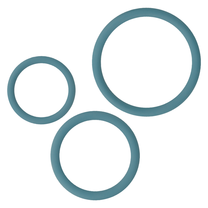 OHMAMA - 3 RINGS SET FOR PENIS  TESTICLES - BLUE