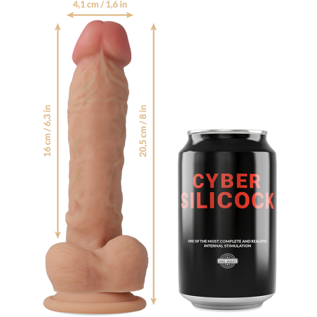 CYBER SILICOCK - ULTRA REALISTIC SOFT LIQUID SILICONE DONG 20.5 CM -O- 4.1 CM