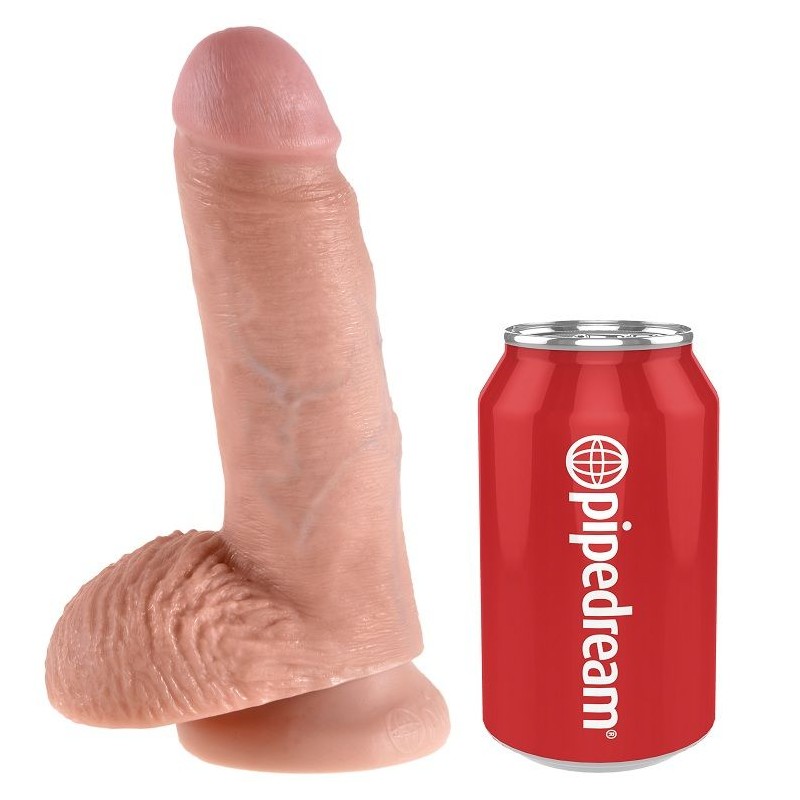 KING COCK - 7 DILDO FLESH WITH BALLS 17.8 CM